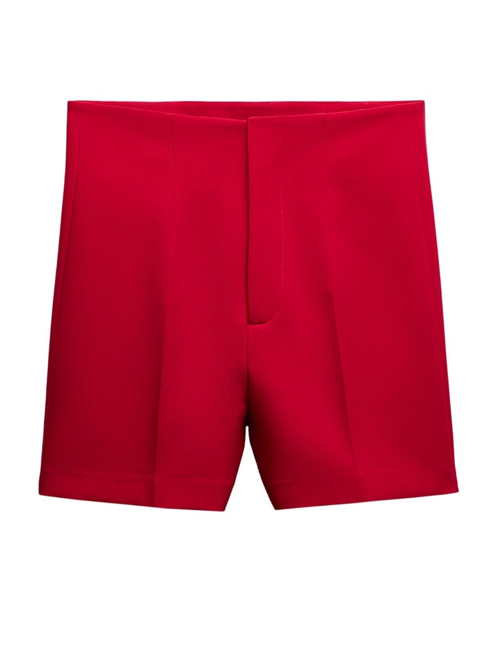 Zara Women's High-Rise Red Tailored Shorts